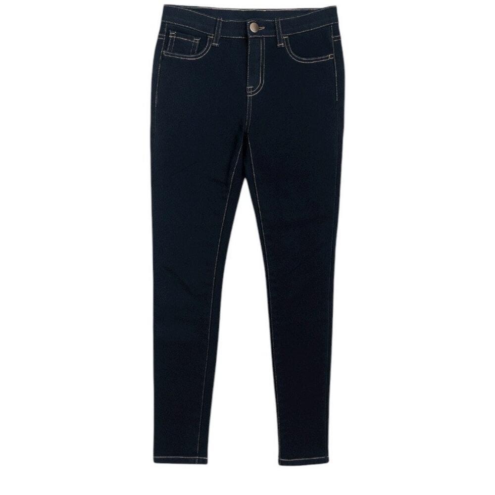 Forever 21 Dark Wash Skinny Denim Jeggings Size 26 Yellow Stitching